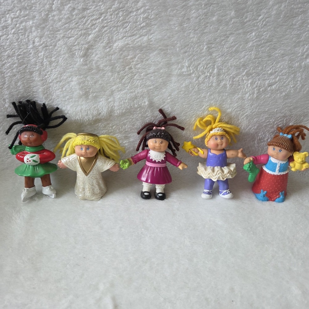 Vintage Cabbage Patch Doll Mini Figures 3.5"  1992 Lot Of 5